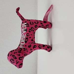 Pink Victoria's Secret Leopard Print Dog Plush Pink